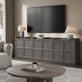 thumbnail image 4 of SICOTAS 33.7"W Sideboard Buffet Cabinet Set of 2, Farmhouse Accent Cabinet with Doors and Adjustable Shelf, Small Modular Storage Cabinet for Entryway, Living Room, Kitchen, Grey Oak, 4 of 12