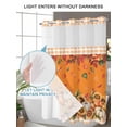 thumbnail image 4 of No Hook Cloth Fabric Shower Curtain with Snap in Liner, Yellow Orange Pumpkin Fall Waterproof Shower Curtains Set with See Through Top Window, Thanksgiving Plaid Botanical Floral 72"x84", 4 of 6