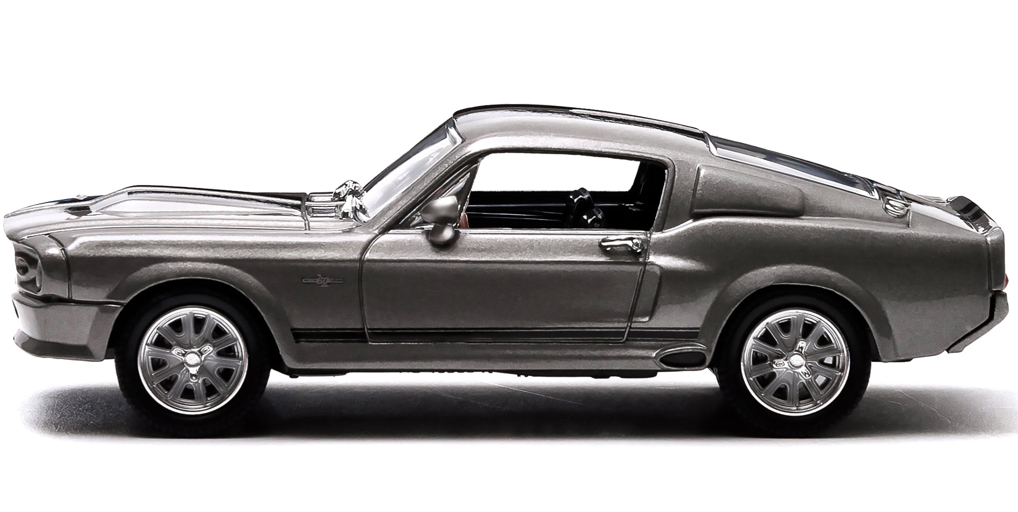 1967 Ford Mustang Custom "Eleanor" Gray Met. w/ Black Stripes "Gone in 60 Seconds" (2000) Movie 1/43 Diecast Model by Greenlight
