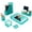Dark Teal, variant on Gold Desk Organizer Set with Mail Sorter, Sticky Note Holder, Pen Cup, Magazine Holder, Letter Tray & Business Card Holder | Stylish Desk Accessories for Home Office Décor