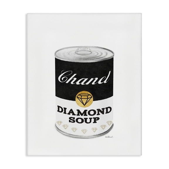 Stupell Industries Art Deco Fashion Pop Black Soup Can Diamond Glam Designer Canvas Art, 16 x 20, by Amanda Greenwood