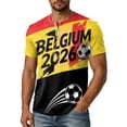 thumbnail image 3 of 2026 Soccer Cup Retro Jersey Henley for Men, Short Sleeve Button Neck Graphic Tee with Country Flag & Ball Print for Game Day & Summer Casual Wine S, 3 of 7