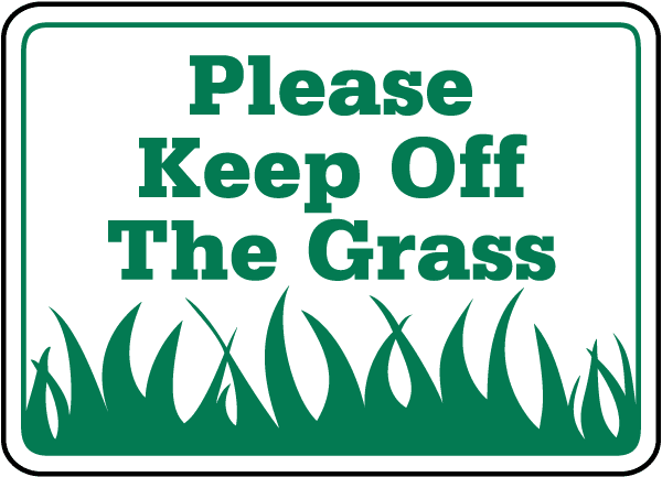 Please Keep Off Grass CGSignLab Basic Teal Heavy-Duty Outdoor Vinyl Banner 9x6