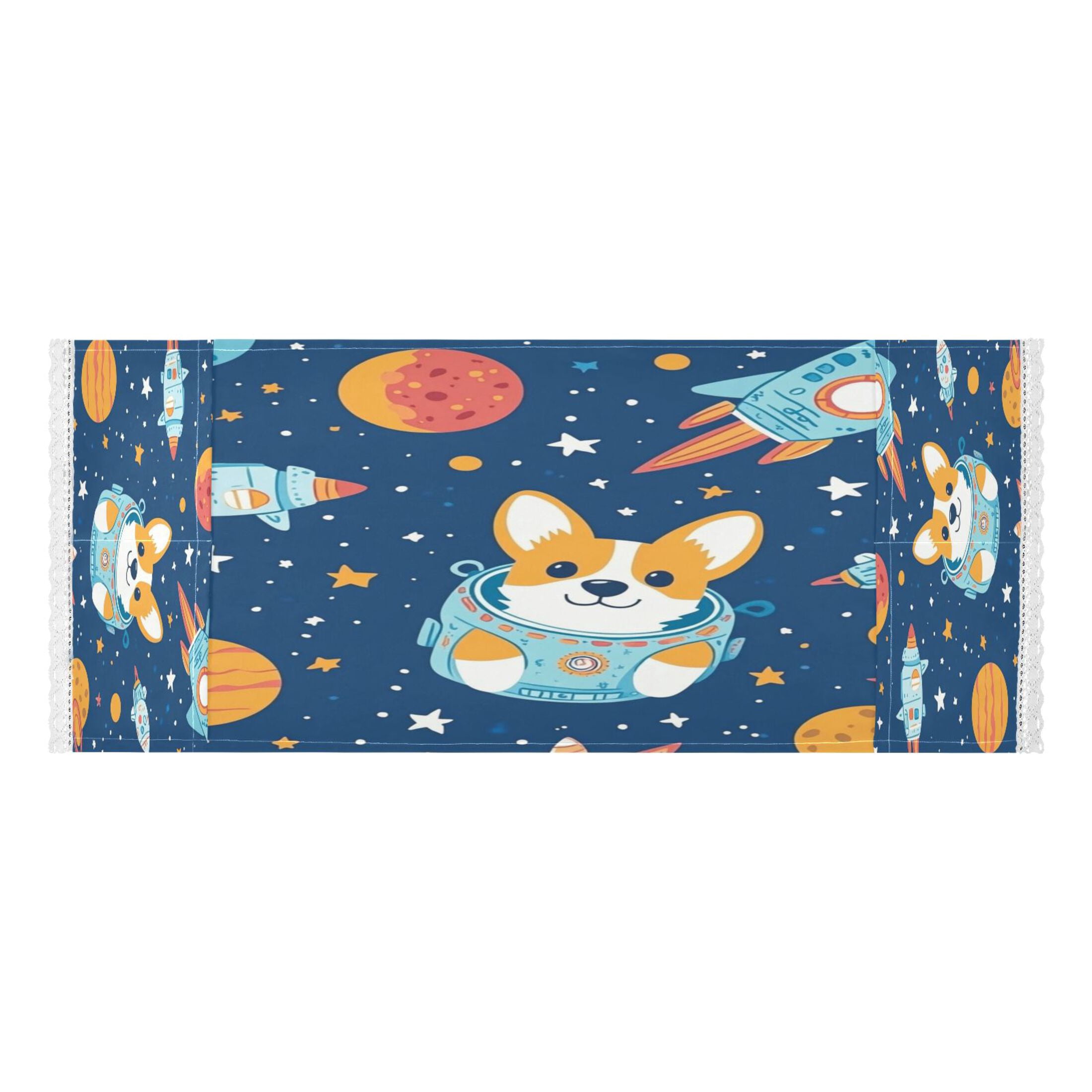 WOBOGO Corgi Rocket Element Pattern Washing Machine Cloth Dryer Refrigerator Top Cover Protective Non-Slip Mat For Kitchen Laundry