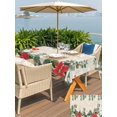 thumbnail image 4 of Outdoor Tablecloth with Umbrella Hole and Zipper, Christmas Poinsettia Rectangle Table Cloth 60x102 Inch Waterproof Tablecloth, Xmas Eucalyptus Botanical Vintage Picnic Table Cover for Patio Camping, 4 of 7