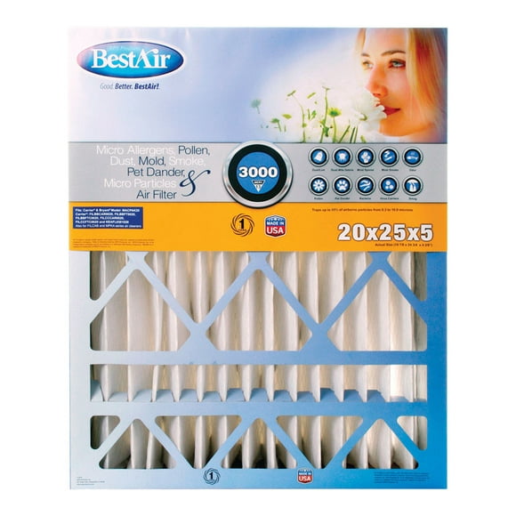 Filtro de aire BestAir CB2025-13R 20x25x5 MERV 13, 1 paquete
