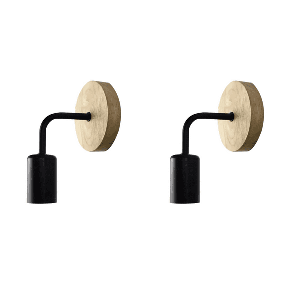 2X Wood Wall Lamp Vintage Sconce Wall Lights Fixture E27 Bedside Retro Lamp Industrial Decor Dining Room Bedroom Light