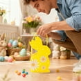 thumbnail image 4 of Easter Egg-Shaped Candy Gift Bag - Durable Reusable Paper Tote with Vibrant Bunny & Egg Prints, Sturdy Construction for Easter Egg Hunt, Festive Holiday Storage Bag, 4.72*3.54*8.27in, Yellow, 4 of 6