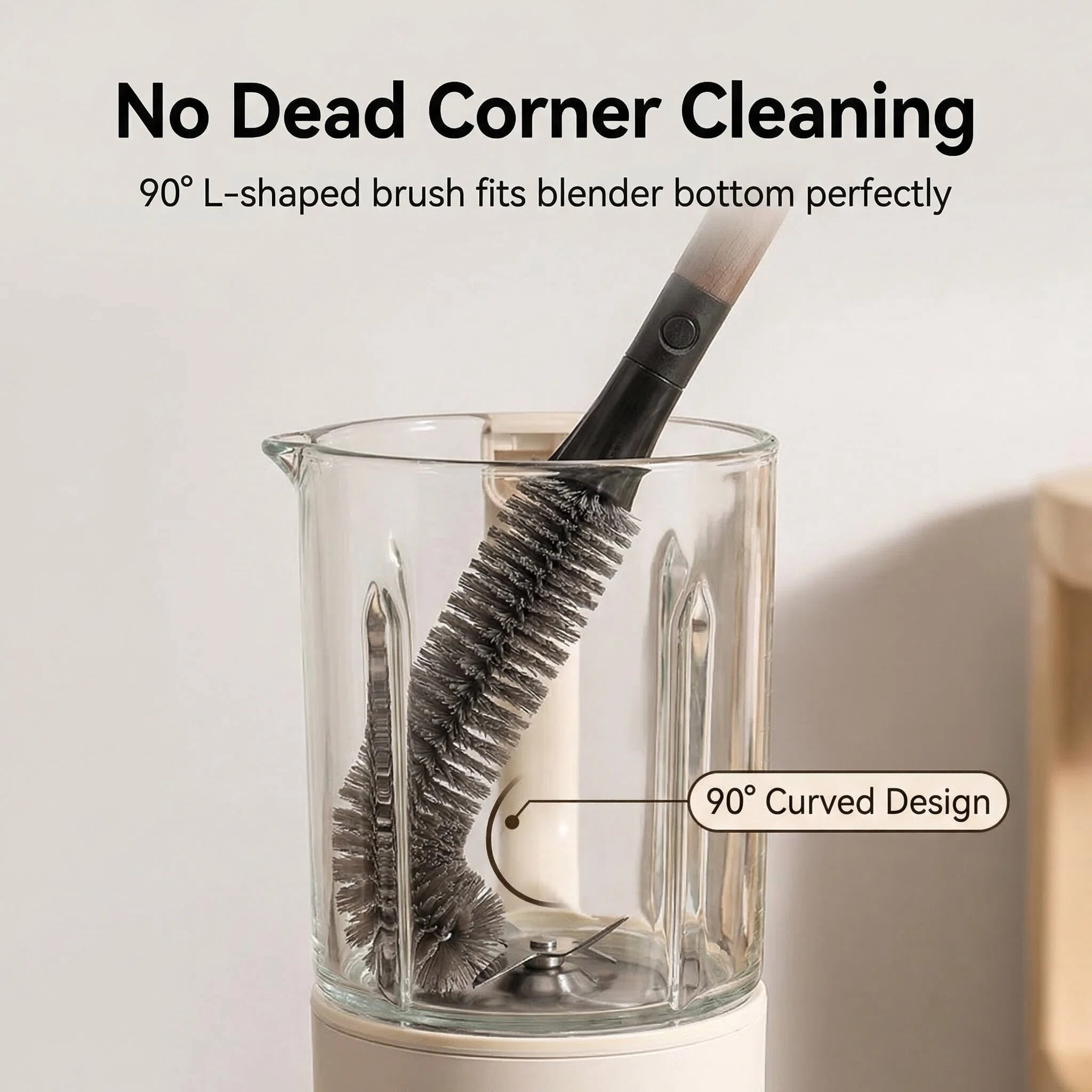 2 in 1 Cleaning Brush 13 Inches, Detachable Dual-Head Brush for Blender Cleaning Brush, Fruit Juicer Machine Clean Brush, Flexible Bendable Cup & Bottles Brush for Kitchen Appliances
