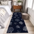 thumbnail image 5 of Runner Rugs 2x6 Ft, Coral Coastal Non Slip Area Rugs for Kitchen Bedroom Entryway, Watercolor Beach Nautical Shells Starfish Washable Carpet Runner Rug Floor Mats for Bedroom Home Decor, 5 of 9
