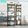 thumbnail image 5 of Black Shelving Unit, 42x 32 x 165 cm, 6 Tier Tall Narrow Shelving Unit with Wheels and Anti-Slip Feet, Adjustable Shelving (Black), 5 of 7