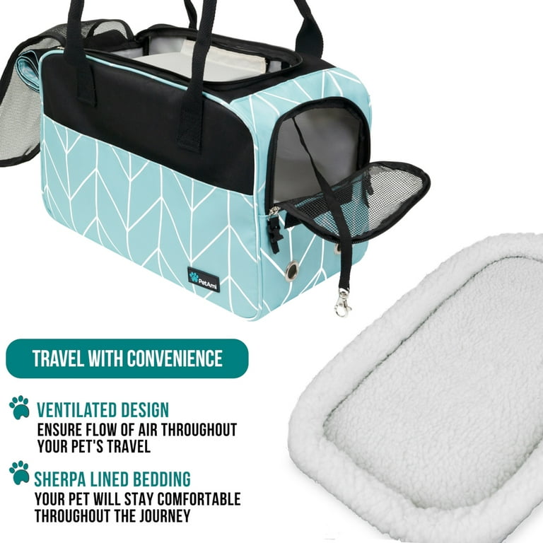 Lesure TSA Airline Approved Pet Carrier -Expandable Cat Carrier, Travel Bag  USED