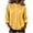 Yellow, variant on CHGBMOK Women's Fall Tops Crew Neck Long Sleeve Shirts with Button Down Casual Pleated Blouses