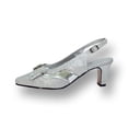 thumbnail image 3 of FLORAL Pearl Women's Wide Width Evening Dress Shoes for Wedding, Prom, & Dinner SILVER 8, 3 of 6