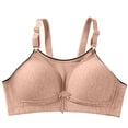 thumbnail image 3 of No Underwire Classic Bra for Women, Full Coverage Scoop Neck Underwear with Adjustable Straps, Light Support for Daily Wear | VerBelle,Beige L, 3 of 9