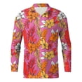 thumbnail image 5 of Mens Shirts Casual Personalized Print Long Sleeve Button Down Lapel Blouses Comfortable Loose Fall Tops Red XL, 5 of 5