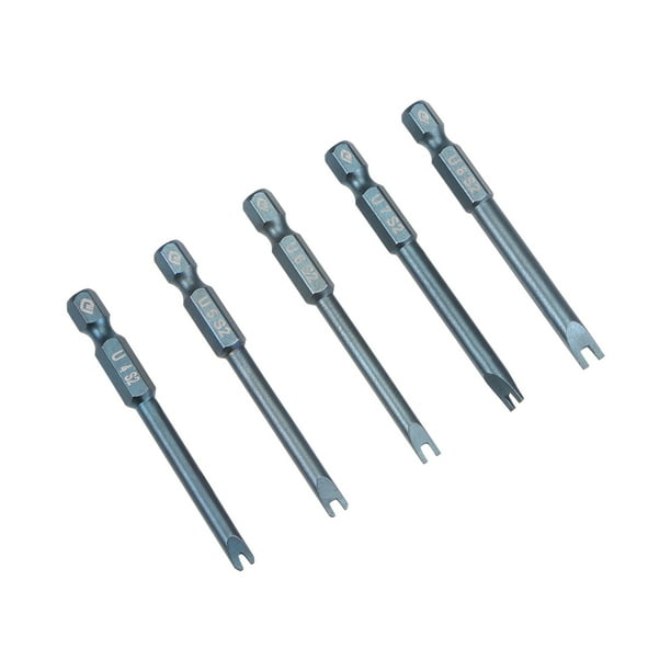 Juego de puntas de destornillador en forma de U magnético U4-U8 de 1/4" de vástago hexagonal de 2.56" de longitud de Uxcell