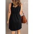 thumbnail image 3 of Women's Black Buttons Sleeveless High Waist Mini Dress, 3 of 17