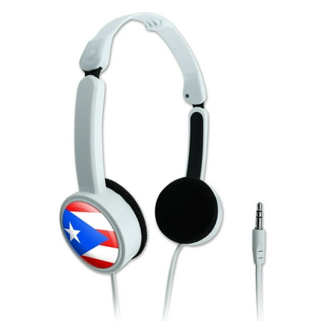 Puerto Rico National Country Flag Novelty Travel Portable On-Ear Foldable