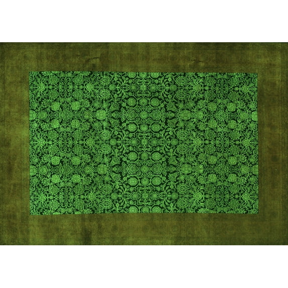 Ahgly Company Indoor Rectangle Persian Green Traditional Area Rugs, 3' x 5'
