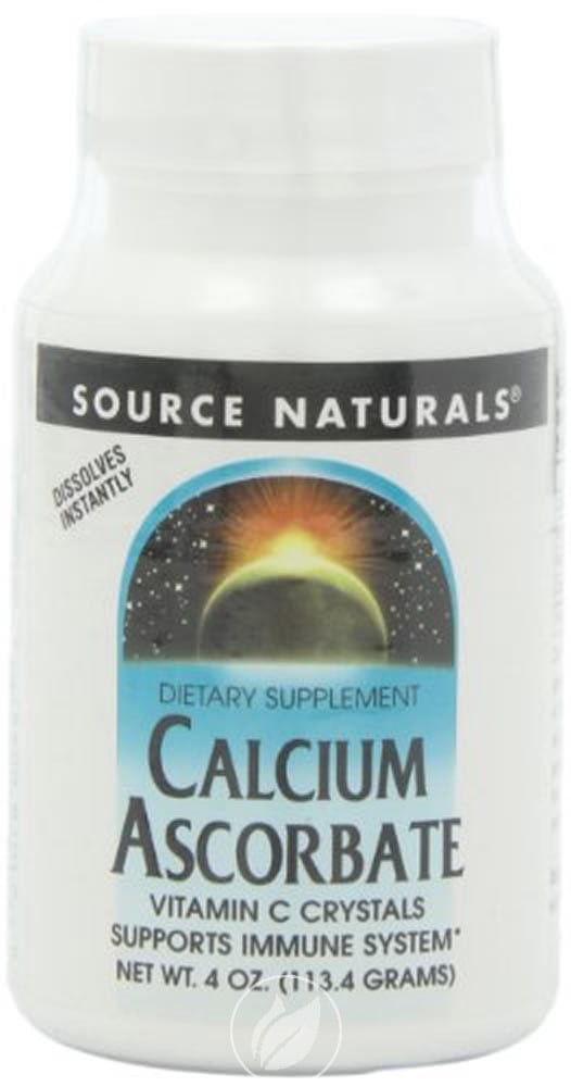 Source Naturals Calcium Ascorbate Crystals, 4 ounce, Pack of 2