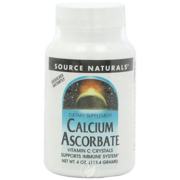 Source Naturals Calcium Ascorbate Crystals, 4 ounce, Pack of 2