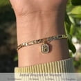 thumbnail image 3 of Gold Initial Bracelet for Women Mens Dainty Couples 14K Gold Plated Letter Bracelets for Women Non Tarnish Filled Gold Charm Bracelet Trendy, 3 of 7