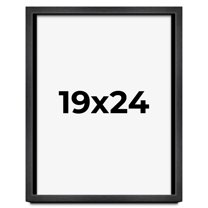 19x24 Frame Black Charcoal Grey Wood Textured Picture Frame | 0.75 Inch Moulding Width | Gunmetal
