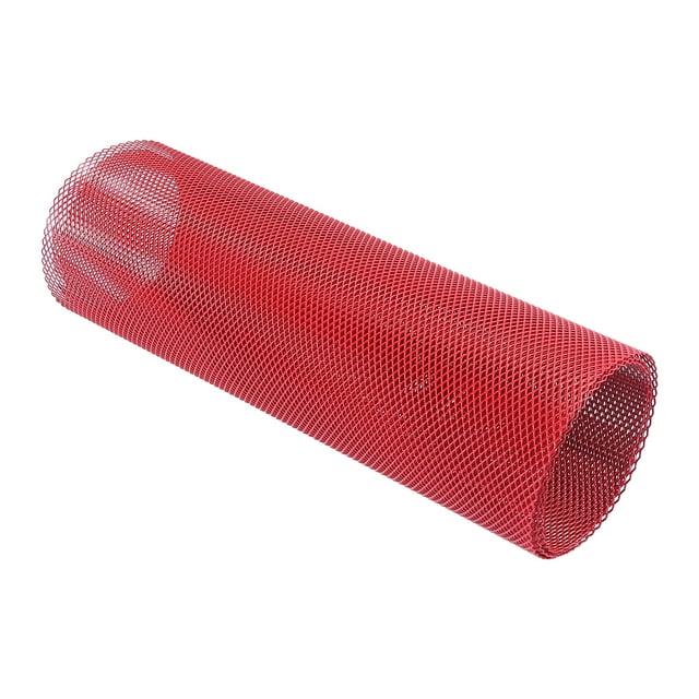 Unique Bargains Universal Car Grille Mesh Sheet 40x13 Inch Automotive Tuning Grille Net 6x3mm Diamond Shape Red