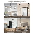 thumbnail image 4 of Osimir Glass Pendant Lights Kitchen Island, 2 Pack Modern Black Pendant Light Fixtures with Frosted Glass and Rod, Mid Century Cage Pendant Light for Kitc, 4 of 9
