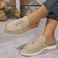 thumbnail image 4 of Hinvhai Women’s Tassel Mules Slip On Flats Shoes Slides Backless Loafers Shoes Business Casual Dress Khaki 9(42), 4 of 8