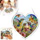thumbnail image 5 of Acrylic Heart-shaped Puzzle Wind Chime Pendant 94-Piece Puzzle Porch Garden Wind Chime, 5 of 9