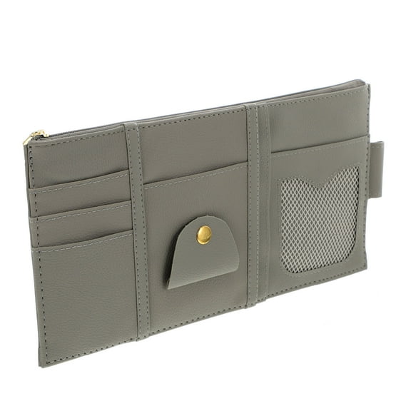 GOOHOCHY ID Storage Seat Organizer Visor Automotive Grey