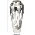 thumbnail image 4 of DecMode 19" Abstract Drip Silver Aluminum Metal Vase with Melting Designed Body, 4 of 13