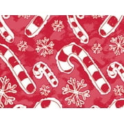 Pack of 1, Flakes & Candy Canes 36" x 417' Gift Wrap Half Ream Roll for Holiday, Party, Kids' Birthday & Special Occasion Packaging