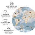 thumbnail image 3 of Yiaed Animals Travel World Map Print Leather Coasters for Drinks - Cup Coasters Coffee Table Kitchen Table Bar, Home & Office Gifts Handmade Drink Coasters-Round Shape, 3 of 6