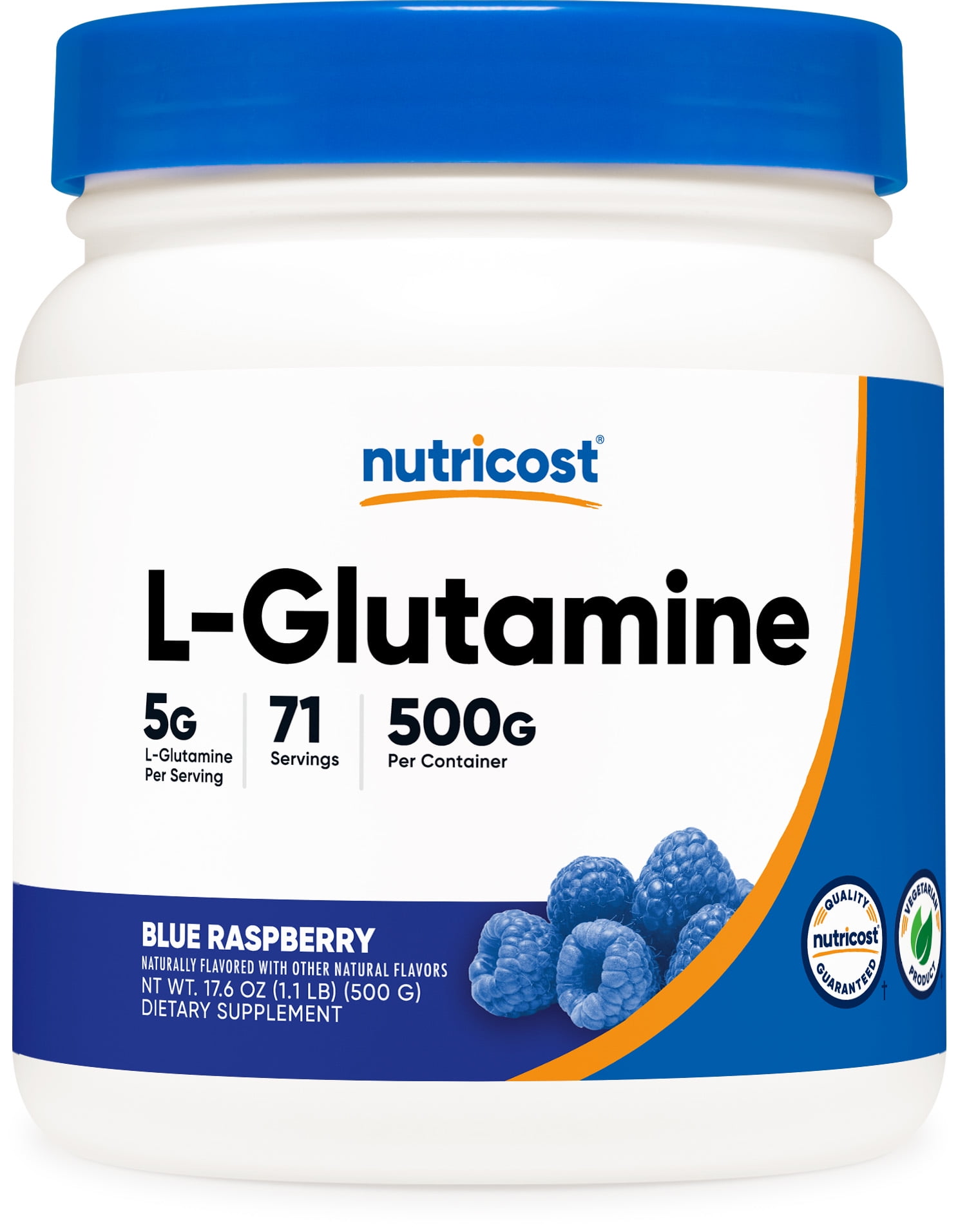 Nutricost LGlutamine Powder 500 Grams (Blue Raspberry) Health