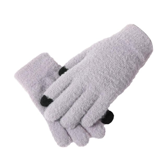 Naiovety Guantes completos Invierno Cálido Pantalla táctil Estudiantes Térmico Flexible Calentador de manos Al aire libre Felpa Mitones Suministros térmicos Violeta