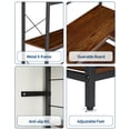 thumbnail image 4 of 7 Tier Corner Bookshelf with Metal Guardrails, 78 Inch Tall Hexagonal Bookcase with Anti Tip Kit, Industrial Standing Storage Rack for Living Room Home Office Kitchen, Black Brown, 4 of 8