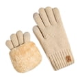 thumbnail image 2 of Winter Gloves with Touchscreen Fingers, 8.26X4.33" Fleece Lined Thick Thermal Gloves, Knit Warm Gloves, Deer Label Warm Texting Gloves, Soft Elastic Cuff Cold Weather Gloves for Skiing, Cycling, 2 of 5