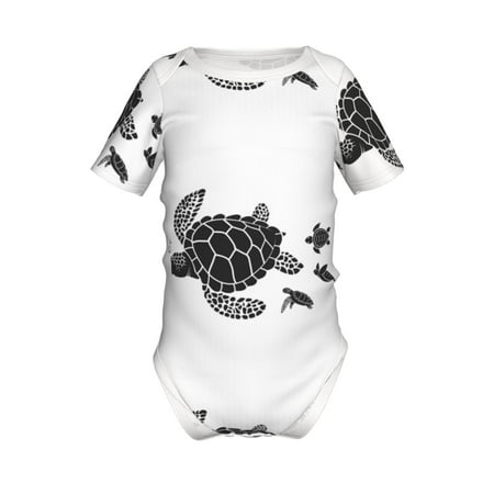 

Lukts Family Of Sea Turtles Print Baby Short Sleeve Romper Onesie for Newborn Baby Boys and Girls-12 Months