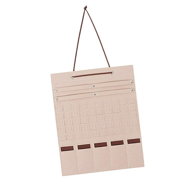 Organizador de bolsillo para colgar en la pared, para guardar joyas, gafas y exhibidores Beige
