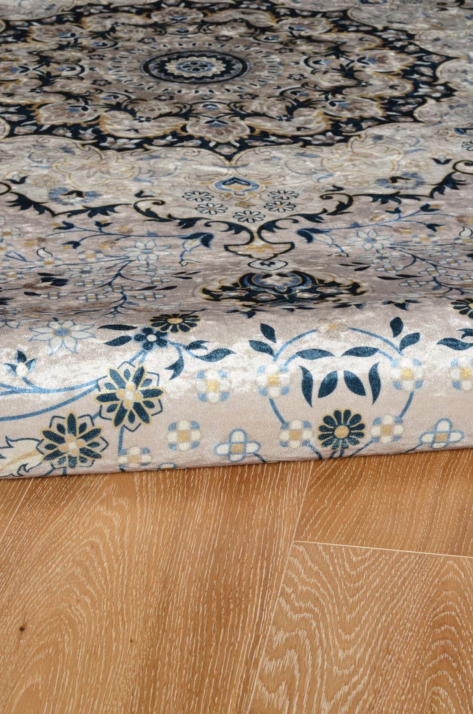 Tapis Emerald Duluth gris & bleu de 6 pi 7 po x 9 pi 7 po