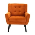 thumbnail image 5 of Glavbiku Modern Soft Armchair Velvet Upholstered Accent Chair with Black Leg for Indoor,Orange,Adult, 5 of 12