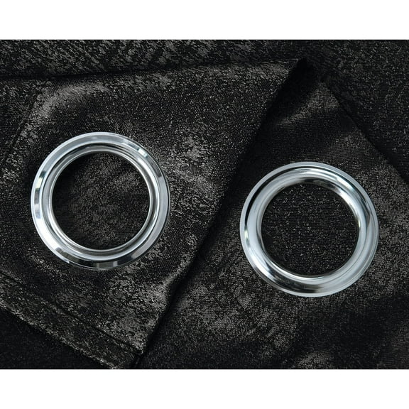 Olivia Gray Roxy Two Tone Jacquard Grommet Single Panel - 54x90", Black