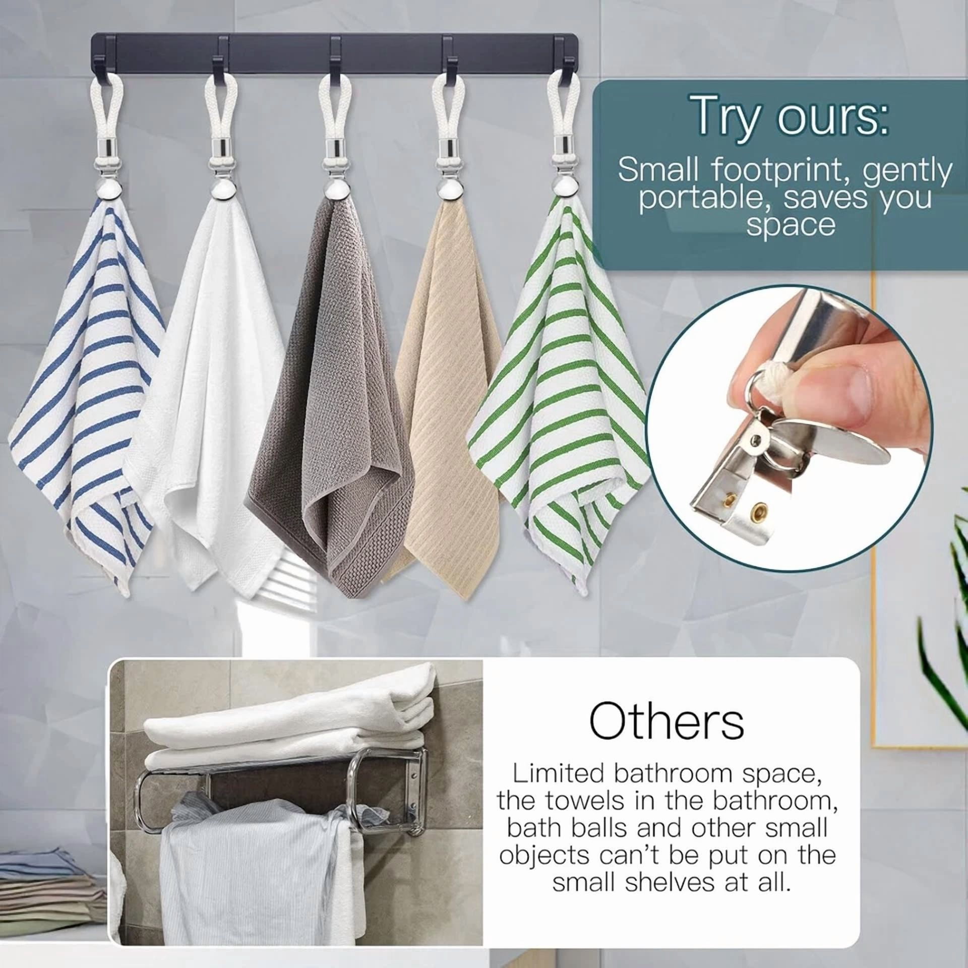 BUTTERFLY- 10Pcs Tea Towel Clips Cloth Hanging Metal Clips Hand Towel For Kitchen Bathroom