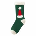 thumbnail image 3 of Lutiedan Christmas Fleece Socks for Men and Women, Fuzzy Non Slip Knit Slipper Socks, Winter Thick Warm Mid Calf Socks,Green1, 3 of 7