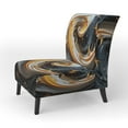 thumbnail image 3 of Designart "Gold Black Spiral Pattern" Upholstered Modern & Contemporary Accent Chair and Abstract Spirals Arm Chair - Multiple Color & Pattern, 3 of 7