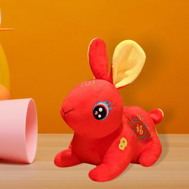 Conejo de peluche de juguete Perfecl Simulación animal decoración de bodas Rojo