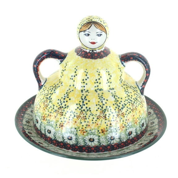 Blue Rose Polish Pottery Sunshine Grotto Cheese Lady